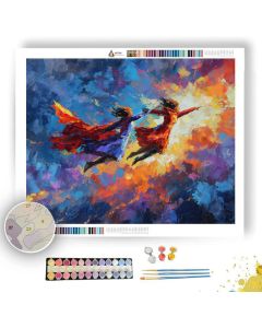 FANTASY IN RED AND BLUE - Paint by Numbers Full Kit