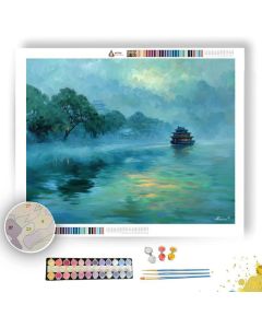 MIST OVER THE JADE LAKE - Paint by Numbers Full Kit