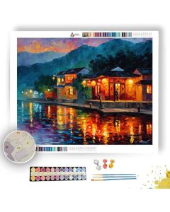 TEAHOUSE AT SUNSET - Paint by Numbers Full Kit