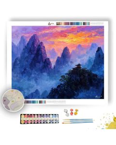 SUNSET OVER THE PAGODA HILL - Paint by Numbers Full Kit