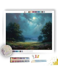 MOON ABOVE THE MEADOW - Paint by Numbers Full Kit