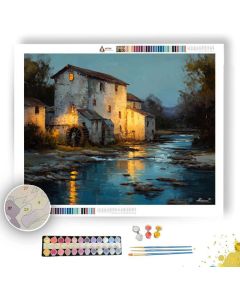 RIVER MILL EVENING - Paint by Numbers Full Kit