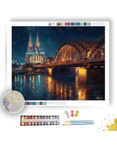 COLOGNE BRIDGE NIGHT - Paint by Numbers Full Kit