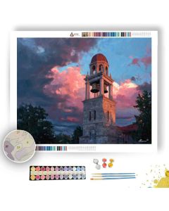 BELL TOWER AT SUNSET - Paint by Numbers Full Kit