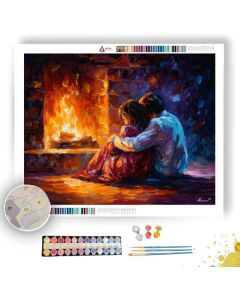 FIRESIDE EMBRACE - Paint by Numbers Full Kit