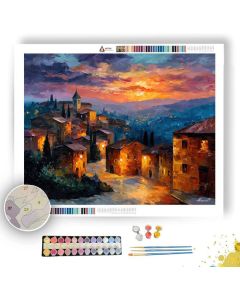 DAWN OVER VILLAGE - Paint by Numbers Full Kit