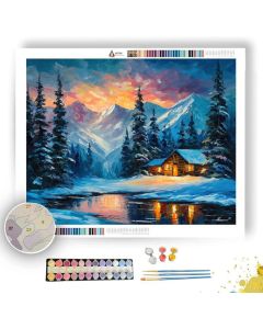 MOUNTAIN CABIN RETREAT - Paint by Numbers Full Kit