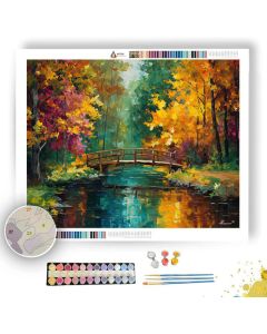 FALL FOREST BRIDGE - Paint by Numbers Full Kit