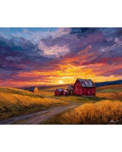 GOLDEN FARMHOUSE SUNSET