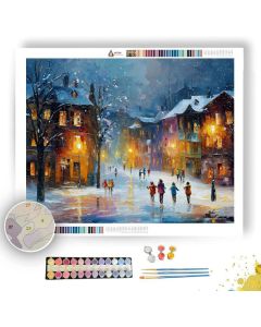 WINTER VILLAGE NIGHT - Paint by Numbers Full Kit