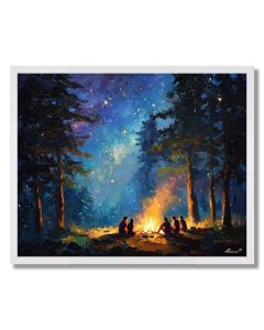 STARLIT CAMPFIRE NIGHT - FRAMED