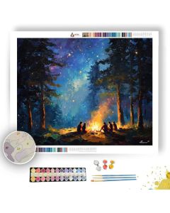 STARLIT CAMPFIRE NIGHT - Paint by Numbers Full Kit