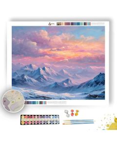 DAWN OVER MOUNTAINS - Paint by Numbers Full Kit