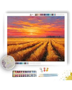 GOLDEN SUNSET FIELDS - Paint by Numbers Full Kit