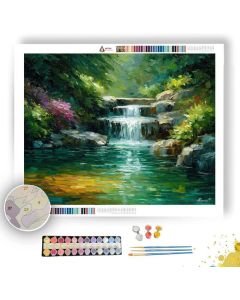 TRANQUIL WATERFALL - Paint by Numbers Full Kit