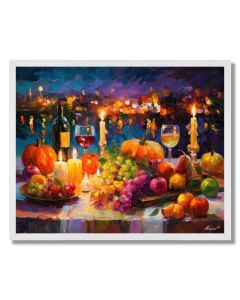 CANDLELIT AUTUMN TABLE - FRAMED