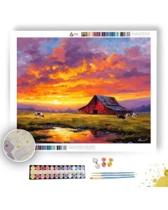 FARMHOUSE SUNSET SKY - Paint by Numbers Full Kit