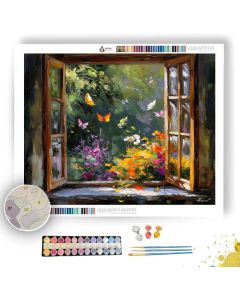 COTTAGE WINDOW VIEW - Paint by Numbers Full Kit