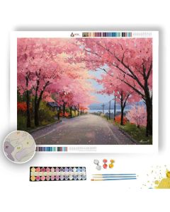 KOREAN BLOSSOM ROAD - Paint by Numbers Full Kit