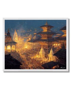 KATHMANDU EVENING BELLS - FRAMED