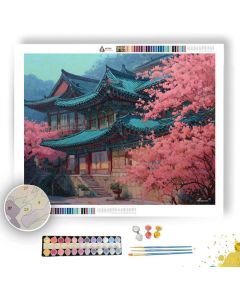 KOREAN TEMPLE SPRING - Paint by Numbers Full Kit