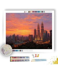 KUALA LUMPUR SUNSET SKY - Paint by Numbers Full Kit