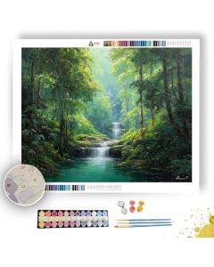 THAI JUNGLE WATERFALL - Paint by Numbers Full Kit