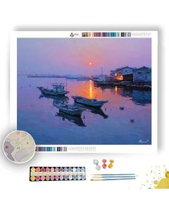 KOREAN HARBOR DAWN - Paint by Numbers Full Kit