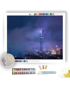 TAIPEI SKY TOWER NIGHT - Paint by Numbers Full Kit