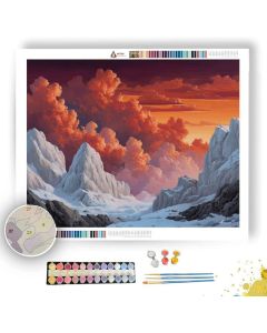GREEK MOUNTAIN SUNSET - Paint by Numbers Full Kit