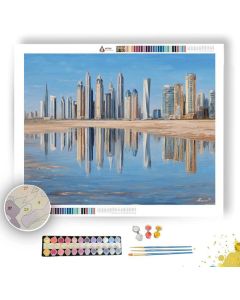 DUBAI SKYLINE REFLECTION - Paint by Numbers Full Kit