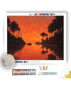 THAI RIVER EVENING - Paint by Numbers Full Kit