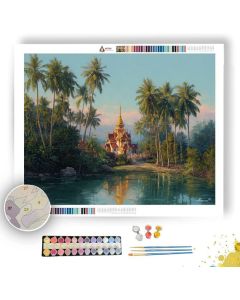 THAI TEMPLE GLOW - Paint by Numbers Full Kit
