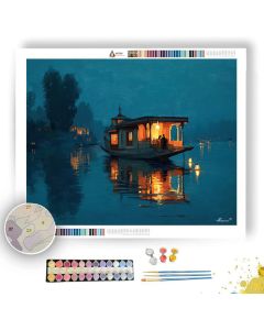 KASHMIR HOUSEBOAT LIGHT - Paint by Numbers Full Kit