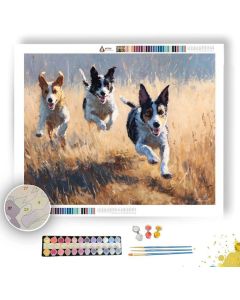 RUNNING DOGS - Paint by Numbers Full Kit
