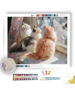 CATS BY THE WINDOW - Paint by Numbers Full Kit