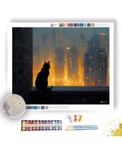 CAT ON BALCONY - Paint by Numbers Full Kit