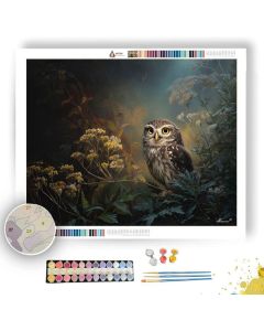OWL IN THE GARDEN - Paint by Numbers Full Kit