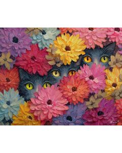 CATS AMONG FLOWERS