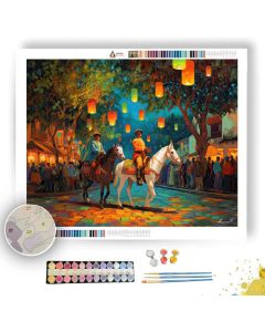 HORSE PARADE EVENING - Paint by Numbers Full Kit