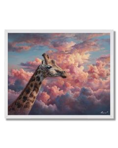 GIRAFFE IN TWILIGHT - FRAMED