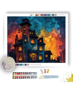 HAUNTED HOUSE GLOW - Paint by Numbers Full Kit