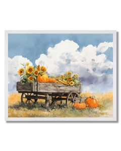 RUSTIC PUMPKIN CART - FRAMED