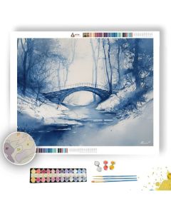 SNOWY BRIDGE CROSSING - Paint by Numbers Full Kit
