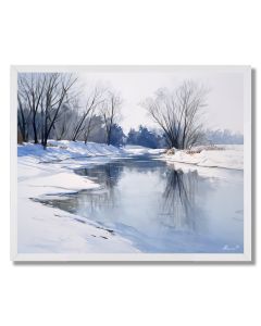 WINTER RIVER STILLNESS - FRAMED