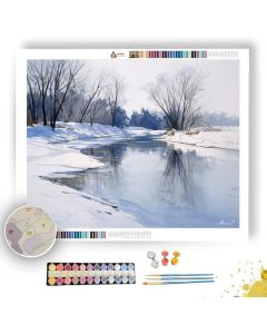 WINTER RIVER STILLNESS - Paint by Numbers Full Kit