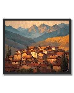 PERUVIAN VILLAGE DAWN - FRAMED