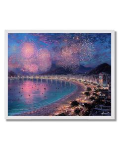 RIO NIGHT FIREWORKS - FRAMED