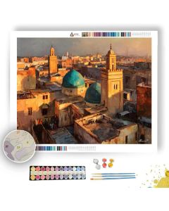 MOROCCAN ROOFTOPS AT SUNSET - Paint by Numbers Full Kit