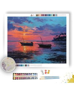 ZANZIBAR SUNSET SHORE - Paint by Numbers Full Kit